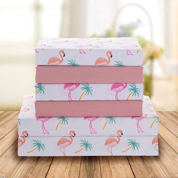 Elegant Comfort 6 Piece Bed Sheets Polyester Twin/Twin Xl Flamingo Solid Sheet Set