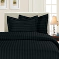 thumbnail image 1 of Elegant Comfort 6-Piece STRIPE Sheet Set, California King, Black, 1 of 2