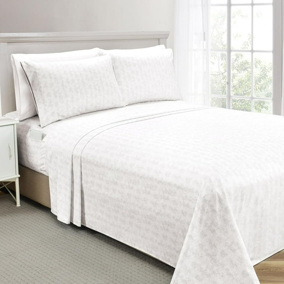 Elegant Comfort 6 Piece Sheet Set 1500 Premium Hotel Quality Microfiber Deep Pocket, 6 Piece Wave Pattern Bed Sheet Set, Full, Wave Beige