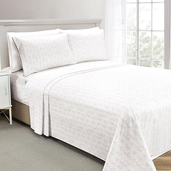 Elegant Comfort 6-Piece Sheet Set - 1500 Series Hotel Quality Microfiber - Deep Pocket, Wrinkle Resistant 6-Piece Wave Pattern Bed Sheet Set, Twin, Wave Beige
