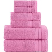 Elegant Comfort 6-Piece Towel Set - Three Line Popcorn Design, 100% Turkish Cotton, Soft and Absorbent, Quick-Drying, 2 Bath Towels, 2 Hand Towels, 2 Washcloths