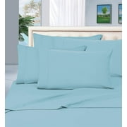 Elegant Comfort 6 Piece Wrinkle Resistant Polyester 1500 Thread Count Sheet Set Queen Aqua