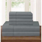 Elegant Comfort 6-piece Bed Sheet Set - Adjustable Bed Sheets, King Grey