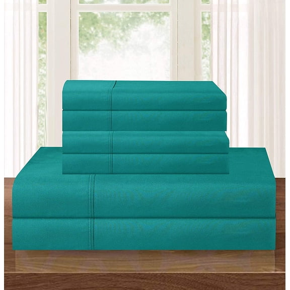 Elegant Comfort 6-piece Bed Sheet Set - Adjustable Bed Sheets, Twin/Twin XL Turquoise