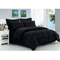thumbnail image 1 of Elegant Comfort 8-Piece Luxury Embossed Dobby Stripe Bed in a Bag, King, Black, 1 of 1