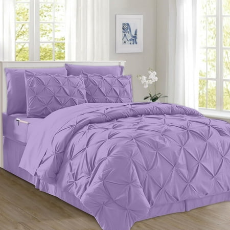 Elegant Comfort 8-Piece Comforter Set with Sheets, Bed Skirt, Pillowcases & Shams, Full/Queen