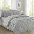 thumbnail image 1 of Elegant Comfort 8-Piece Pinch Pleated Comforter Set - All Season Bed in a Bag, Includes Smart Sheet Set, Bed Skirt, Comforter, Pillowcases & Shams, King/Cal King, Light Gray, 1 of 5