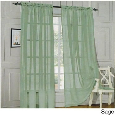 Elegant Comfort  84-inch Window Sheer Curtain Panel Pair - 60 x 84 Sage
