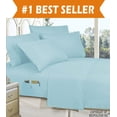 thumbnail image 1 of Elegant Comfort Aqua Blue 4-Piece 1500 Thread Count Microfiber Bed Sheet Set, Queen – Fade Resistant, 1 of 3
