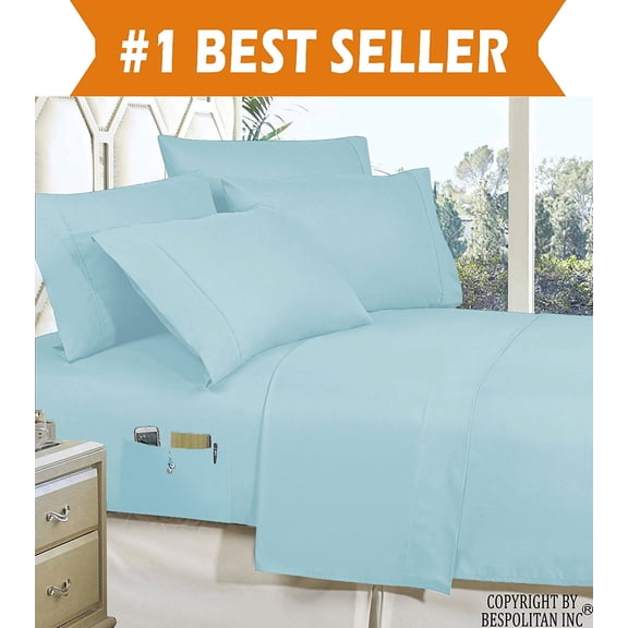 Elegant Comfort Aqua Blue 4-Piece 1500 Thread Count Microfiber Bed Sheet Set, Queen – Fade Resistant