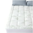 thumbnail image 1 of Elegant Comfort Bamboo Mattress Pad, Overfilled Extra Plush Topper, Breathable Cool-Flow Technology, Fits Mattresses up to 16" Deep, Rayon Derived from Bamboo Mattress Pad, Full, Green, 1 of 5