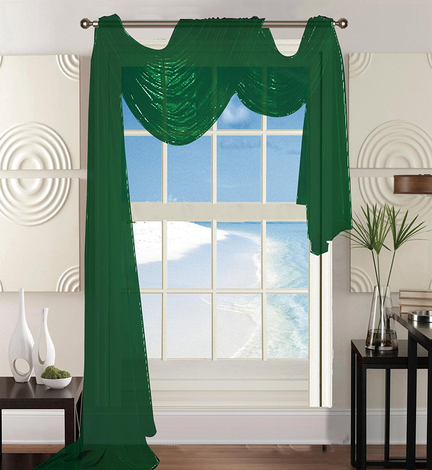 Green window deals scarf