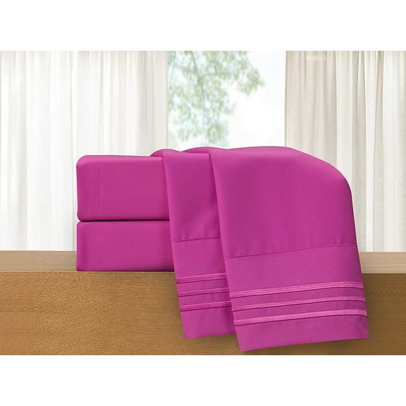 Elegant Comfort Bed Sheet Set Soft 1500 Series Sheet set, California King, Hot Pink
