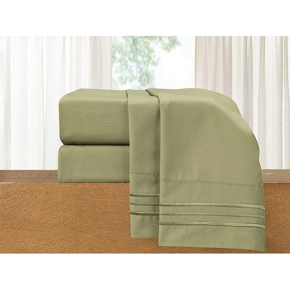 Elegant Comfort Bed Sheet Set Soft 1500 Series Sheet set, California King, Sage Green