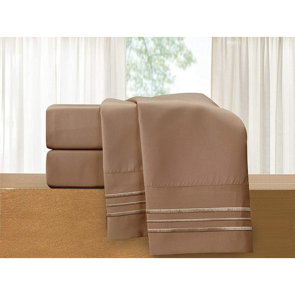 Elegant Comfort Bed Sheet Set Soft 1500 Series Sheet set, California King, Taupe