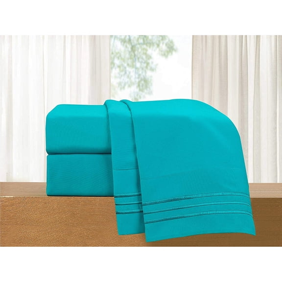 Elegant Comfort Bed Sheet Set Soft 1500 Series Sheet set, King, Turquoise