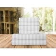 thumbnail image 1 of Elegant Comfort Bed Sheets Dobby Stripe 1500 Thread Count Percale Egyptian Quality Wrinkle and Fade Resistant (6-Piece) Bedding Set, King, White, 1 of 3