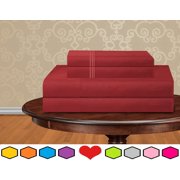 Elegant Comfort Bed Sheets Polyester King Red 1500 Thread Count