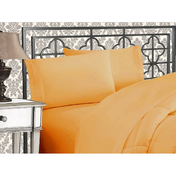 Elegant Comfort Bed Sheets Polyester Twin Gold 1800 Thread Count