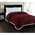 thumbnail image 1 of Elegant Comfort Best, Softest, Luxury Micro-Sherpa Blanket Heavy Weight Stripe Design Ultra Plush Blanket, King/Cal King, Burgundy, 1 of 1