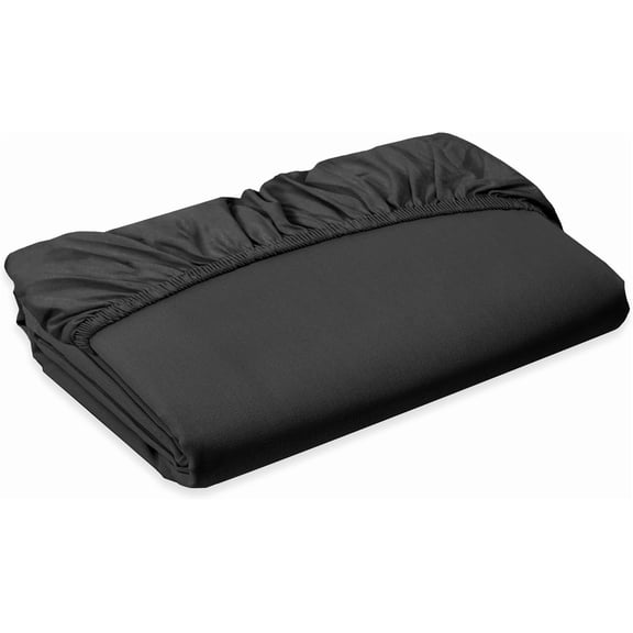 Elegant Comfort Twin Fitted Sheet Only, Deep Pocket Soft Microfiber, Wrinkle Free Bed Sheets, Black