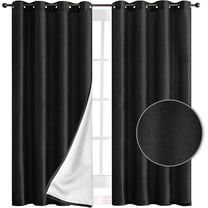 Elegant Comfort Blackout Grommet Top Curtains - 2 Panel Set - Window Treatment, Thermal Insulated, Room Darkening, Energy Saving Window Drapes for Living Room (Set of 2) - W54" X 63inch, Black