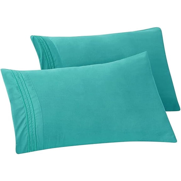 Elegant Comfort Bloomingdale Pattern Pillowcase, 2-Piece Set , Easy Slip-On and Wrinkle Resistant, Bloomingdale King Pillowcase, Turquoise