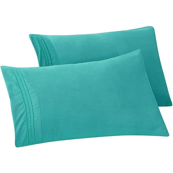 Elegant Comfort Bloomingdale Pattern Pillowcase, 2-Piece Set , Easy Slip-On and Wrinkle Resistant, Bloomingdale King Pillowcase, Turquoise