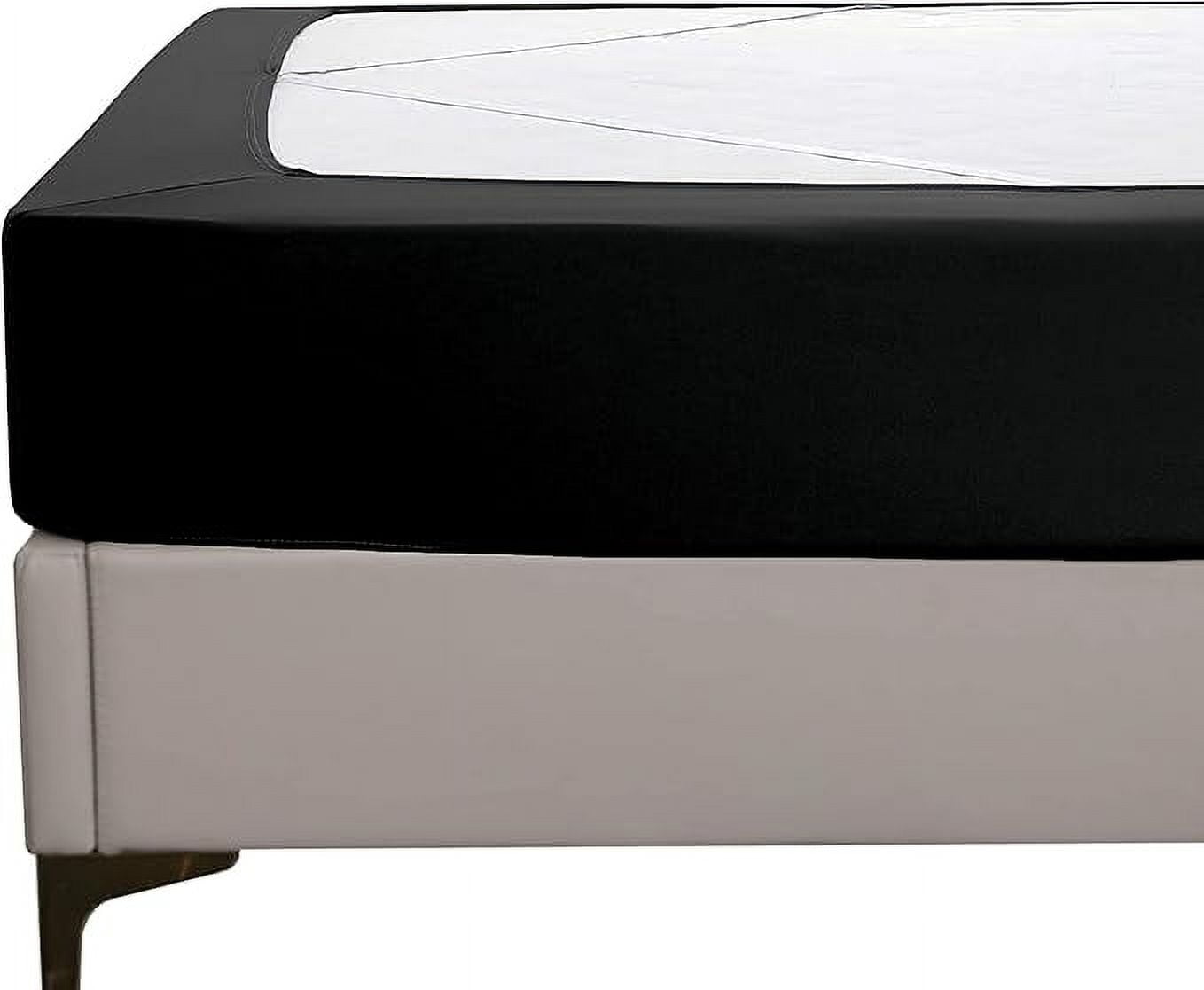 Elegant Comfort Box Spring Cover - Stretchy 4-Way Elastic Jersey Knit Alternative to Bed Skirt, Ultra Soft and Wrinkle-Free, King, Black