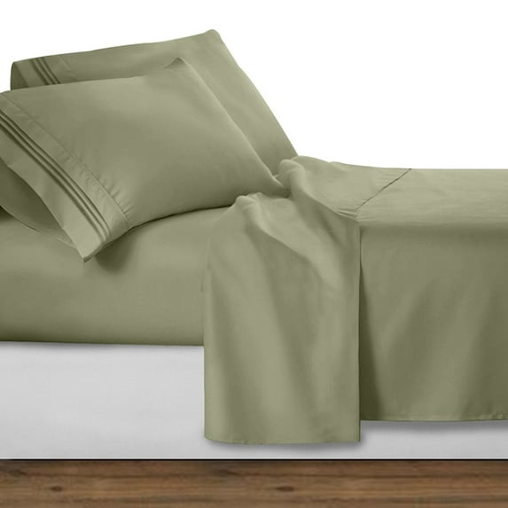 Elegant Comfort Chain Design 1500 Premium Hotel Collection Egyptian Quality Wrinkle and Fade Resistant 4-Piece Bed Sheet set, Deep Pocket, - Full, Sage/Green
