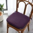 thumbnail image 1 of Elegant Comfort Chair Cushion Covers with Ties and Non Skid Rubber Backing-Thick Memory Foam - Soft Cushion Pad- Rounded Square Seat Cover-16 x 16 Inches- Honeycomb Textured Pattern, Set of 8, Purple, 1 of 4