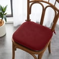 thumbnail image 1 of Elegant Comfort Chair Cushion Covers with Ties and Non Skid Rubber Backing-Thick Memory Foam - Soft Cushion Pad- Rounded Square Seat Cover-16 x 16 Inches-Honeycomb Textured Pattern, Set of 8, Burgundy, 1 of 3