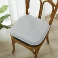 thumbnail image 1 of Elegant Comfort Chair Cushion Covers with Ties and Non Skid Rubber Backing-Thick Memory Foam - Soft Cushion Pad- Rounded Square Seat Cover- 16 x 16 Inches - Set of 8 Thatch Textured Pattern, Gray, 1 of 4