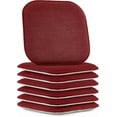 thumbnail image 1 of Elegant Comfort Chair Cushion Covers with Ties and Non Skid Rubber Backing-Thick Memory Foam - Soft Cushion Pad- Rounded Square Seat Cover-16 x 16 Inches-Honeycomb Textured Pattern, Set of 6, Burgundy, 1 of 5