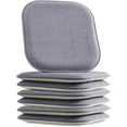 thumbnail image 1 of Elegant Comfort Chair Cushion Covers with Ties and Non Skid Rubber Backing-Thick Memory Foam - Soft Cushion Pad- Rounded Square Seat Cover- 16 x 16 Inches - Set of 6 Mosaic Textured Pattern, Gray, 1 of 5