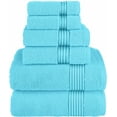 thumbnail image 1 of Elegant Comfort Cotton 6-Piece Towel Set Cotton Bathroom, Aqua, 1 of 7