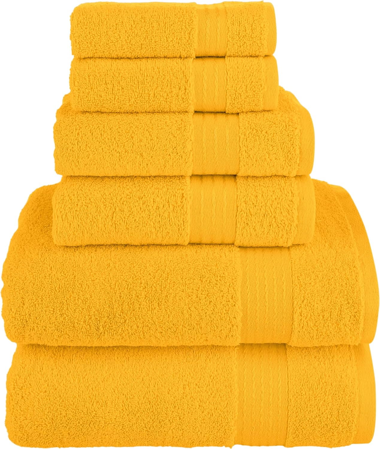 Elegant Comfort Cotton 6-Piece Towel Set Cotton Bathroom, Squash