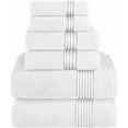 thumbnail image 1 of Elegant Comfort Cotton 6-Piece Towel Set, Includes 2 Washcloths, 2 Hand Towels and 2 Bath Towels, 100% Turkish Cotton - Highly Absorbent and Super Soft Towels for Bathroom, White/Gray, 1 of 7