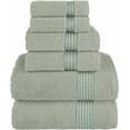 thumbnail image 1 of Elegant Comfort Cotton 6-Piece Towel Set, Includes 2 Washcloths, 2 Hand Towels and 2 Bath Towels, 100% Turkish Cotton - Highly Absorbent and Super Soft Towels for Bathroom, Mint Green, 1 of 7
