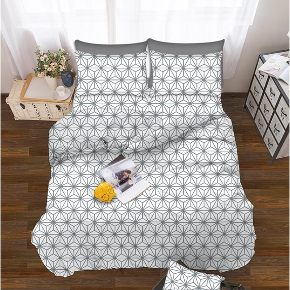 Elegant Comfort Cube 6 Piece Bed Sheets Polyester Full Gray 1500 Thread Count