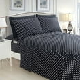 thumbnail image 1 of Elegant Comfort Delilah Polkadot 6-Piece Set, Cozy, Fade & Wrinkle Resistant, 1500 Thread Count Deep Pocket Fitted Sheet Featuring Smart Pockets, Polkadot Sheet Set, Full, Black, 1 of 5