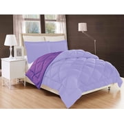 Elegant Comfort Down Alternative Reversible 3pc Comforter Set Full/Queen, Lilac/Purple