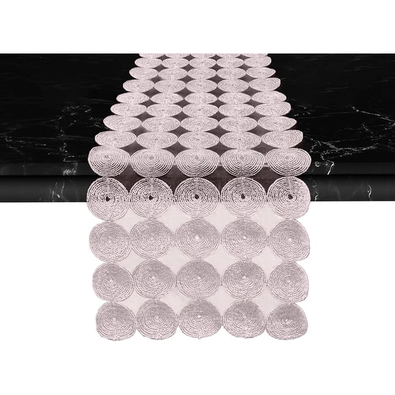 Elegant Comfort Embroidery Misho Table Runner - Dresser Scarf for Home Dining Room - Crochet Tabletop Decoration, Kitchen Dining Table Decoration for Indoor and Outdoor, 16 X 20 Inches, Powder