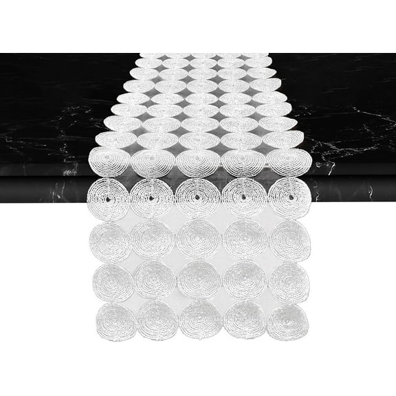 Elegant Comfort Embroidery Misho Table Runner - Dresser Scarf for Home Dining Room - Crochet Tabletop Decoration, Kitchen Dining Table Decoration for Indoor and Outdoor, 16 X 20 Inches, White