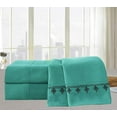 thumbnail image 1 of Elegant Comfort Evil-Eye Embroidered Collection 4-Piece Bed Sheet & Pillowcase Set, Soft Double Brushed Microfiber 100% Hypoallergenic, Wrinkle and Fade Resistant Queen Turquoise, 1 of 1