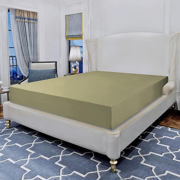 Elegant Comfort Fitted Sheet Wrinkle-Free 1500 Series 1-Piece Fitted Sheet, Full Size, Sage