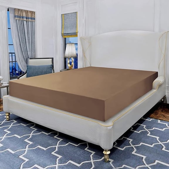 Elegant Comfort Fitted Sheet Wrinkle-Free 1500 Series 1-Piece Fitted Sheet, Twin/Twin XL Size, Taupe