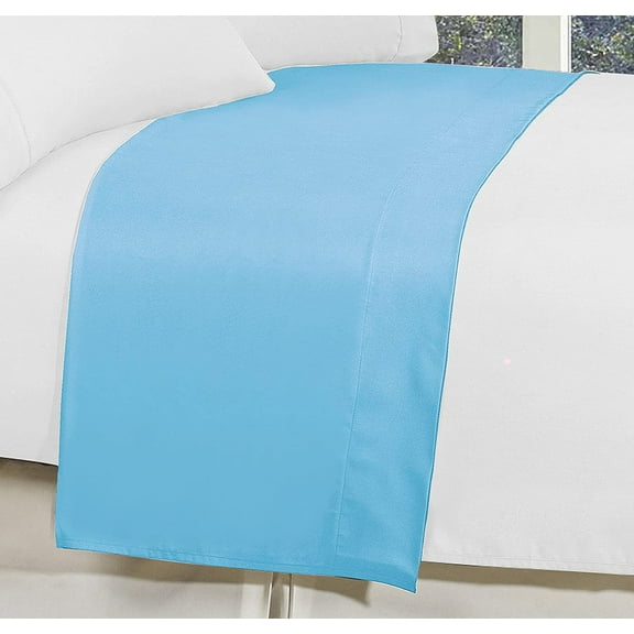 1500 Series Hospitality Flat Sheet 1-Piece Flat Sheet, Soft Top Sheet, 1 Piece Full, Aqua