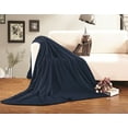 thumbnail image 1 of Elegant Comfort Fleece Plush Luxury BLANKET All Sizes KING/CAL KING Navy Blue, 1 of 1