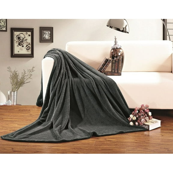 Elegant Comfort Fleece Plush Luxury BLANKET All Sizes Twin/Twin XL Gray